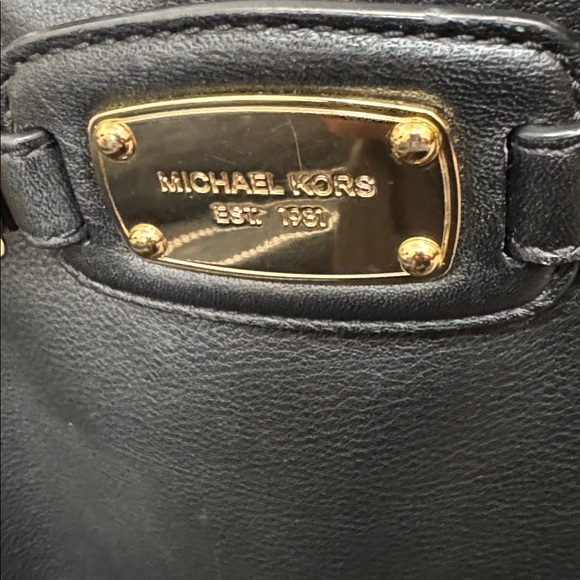 Michael Kors Large Black Studded Satchel with Gold Details - Picture 2 of 12